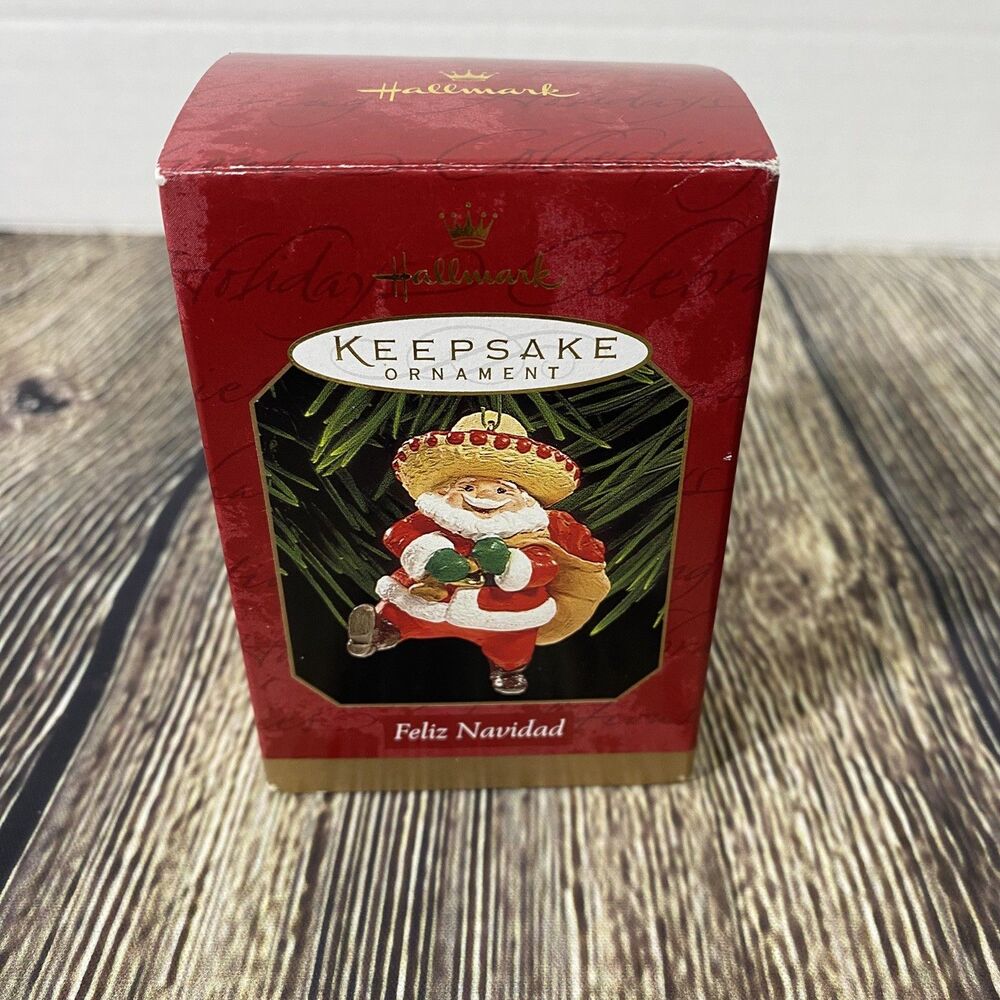 Vtg 1999 Hallmark Keepsake 'Feliz Navidad' Holiday Tree Ornament Santa New